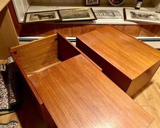 Pair "Jesper" Denmark vintage end tables with storage