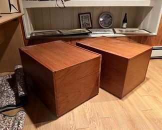 Pair "Jesper" Denmark vintage end tables with storage