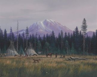 27
Gene Speck
b. 1937, Dayton, NV
"Mauve Overcast," 1988
Oil on Masonite
Signed and dated lower left: Gene Speck; signed again and titled on the frame's backing paper
12" H x 15.75" W
Estimate: $2,000 - $3,000