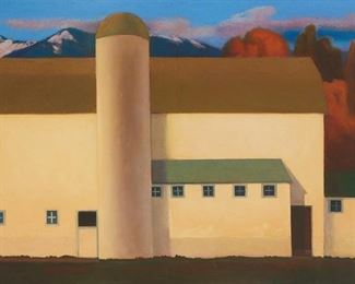 32
Gary Ernest Smith
b. 1942, Highland, UT
"Barn In Low Light"
Oil on linen
Signed lower right: Gary Ernest Smith; signed again and with the artist's copyright, and titled on the stretcher
40" H x 60" W
Estimate: $10,000 - $15,000