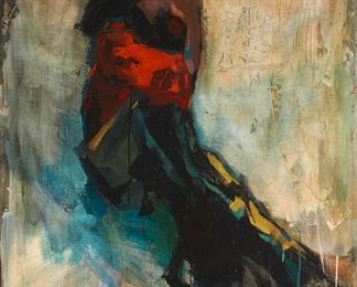 37
Si Chen Yuan
1911-1974, Monterey, CA
Abstract Figural
Oil on canvas
Signed lower right: S.C. Yuan
55.75" H x 46.25" W
Estimate: $4,000 - $6,000