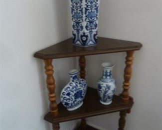 Assortment of Hand Painted Blue and White Porcelain Vases.