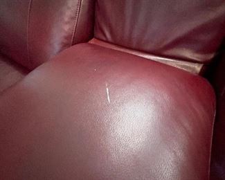 Available for pre-sale: La-Z-Boy dual electric reclining loveseat with console. Burgundy red. Purchased in Fall 2019. Slight imperfections as noted in pictures, otherwise in great, working condition.  $1500