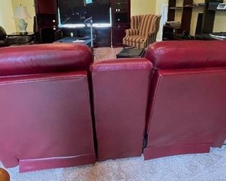 Available for pre-sale: La-Z-Boy dual electric reclining loveseat with console. Burgundy red. Purchased in Fall 2019. Slight imperfections as noted in pictures, otherwise in great, working condition.  $1500