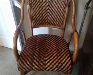 Set of 4 Safari Rattan Dining Arm Chairs 75.00 each