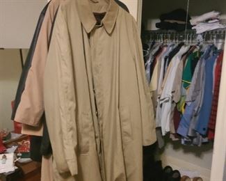 Men's trench coats and jackets