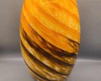 Orange & brown swirl vase