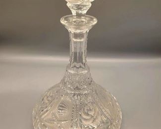 Crystal cut "genie style" decanter 