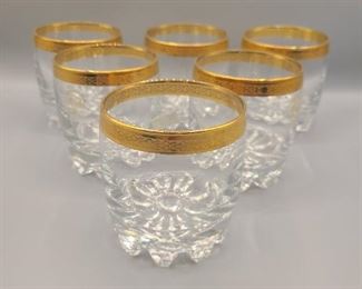 Pasabahce Circle Art of Glass w/gold band cocktail glasses 
- Turkey
*we have 6