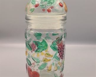 Vintage painted fruit jar