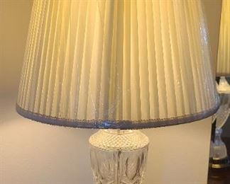 Crystal cut lamp w/brass