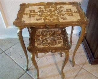 Gilded Nesting Tables (only 2)