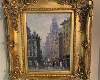 Original Oil Impressionist Cityscape, 1 of 2