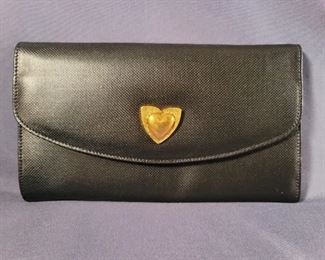 New Escada Leather Wallet w/ Dust Bag, Italian