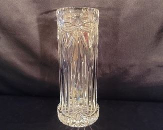 2pc Fine Crystal Pillar Candle Holder with Stand