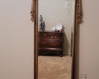 Italian Baroque Gilt Gold Mirror is 24in x 61in