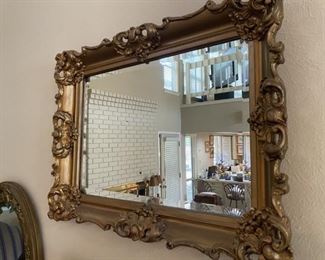 Baroque Gilt Gold Beveled Wall Mirror