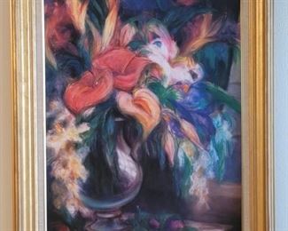 Floral Oil Painting in Gilt Gold Frame, 1 of 2