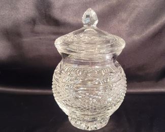 Crystal Lidded Biscuit Jar Stands 9in