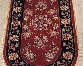 Heavy Wool Woven Oval Oriental Area Rug