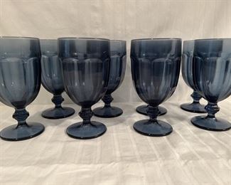 (8) Libbey Gibraltar Dusky Blue Iced Tea Goblets