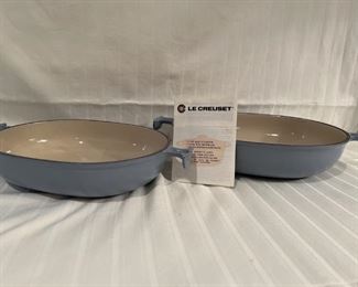 (2) Le Crueuset #29 La Mama Blue Casseroles