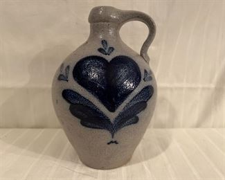 Vintage Hand Made Salt Glaze Pottery Jug, USA