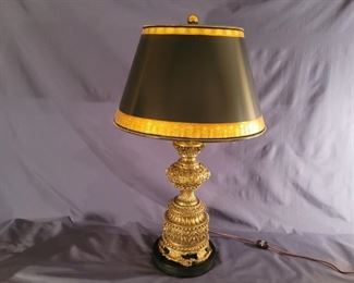 Extra Heavy Brass Empire Black & Gold Table Lamp