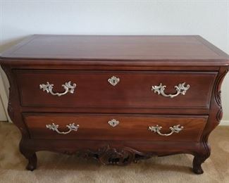 French Provincial Bombe 2-Drawer Chest by Century