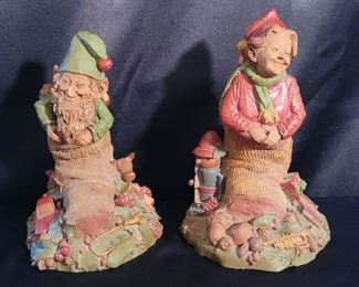 (2) Vintage Signed Tom Clark Gnomes, Yule & Noel