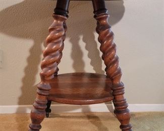 Victorian Oak Barley Twist Table-RARE Ball & Claw