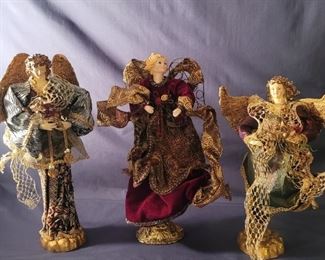 (3) Decorative Angel Figurines Stand up to 15in