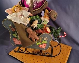 House of Hatten Santa & His Sleigh 18in t Figurine