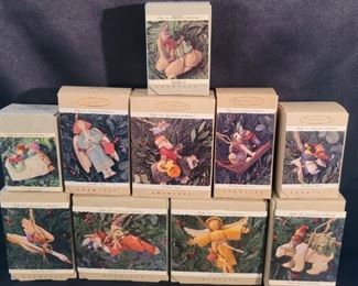 (10) Individually Boxed Hallmark Folk Art Ornaments