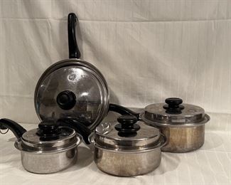 (4) Lidded Pans with Saladmaster Trademark