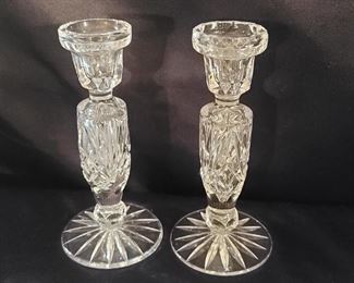 Pair of Crystal 8in Candlesticks