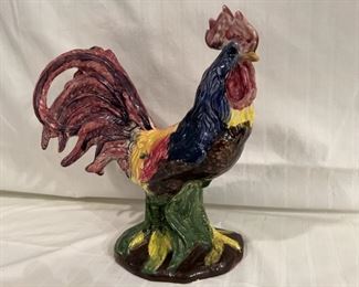 Artist Signed Country French Farmhouse Ceramic Rooster