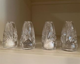 (2) Pair Crystal Salt & Pepper Shakers