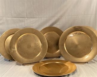 (11) Hand Finished Golden Leaf Chargers