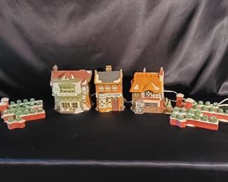 3-Dept 56 Dickens Series Buildings & 4-Brick Walls