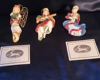 (3) Leo R. Smith Folk Art Angels w COA's