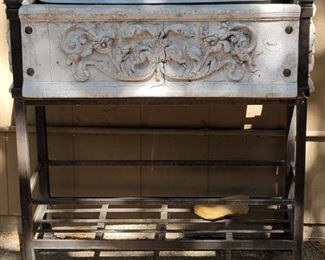 Outdoor Rectangular Planter on Metal Base