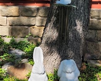 (3) Garden Bunny Statues