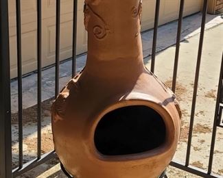 Terra Cotta Chimenea on Stand