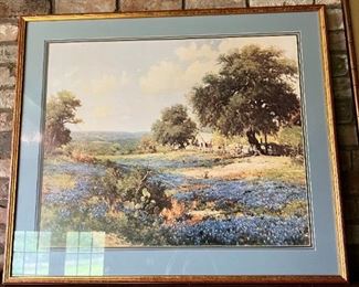 Bluebonnet print in a lovely frame by San Antonio artist Porfirio Salinas