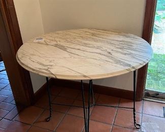 Marble top ice cream parlor table
