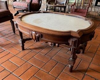 Marble top coffee table - very ornate
