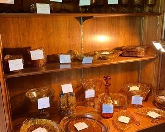 Assortment of Amber glassware