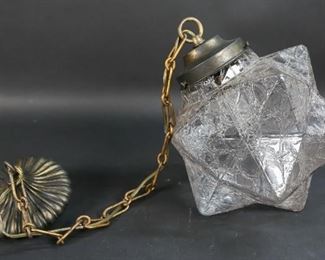 57	Venetian Style Hanging Star Lamp	"Venetian style hanging star lamp with canopy and chain. 
Lamp: 10"" H - Does not include chain or canopy."
