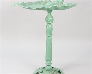 68	Art Nouveau Figural Metal Smoking Stand	Art Nouveau figural metal smoking stand. 18"H. Wear to paint on flowers on base, on length of stand.
